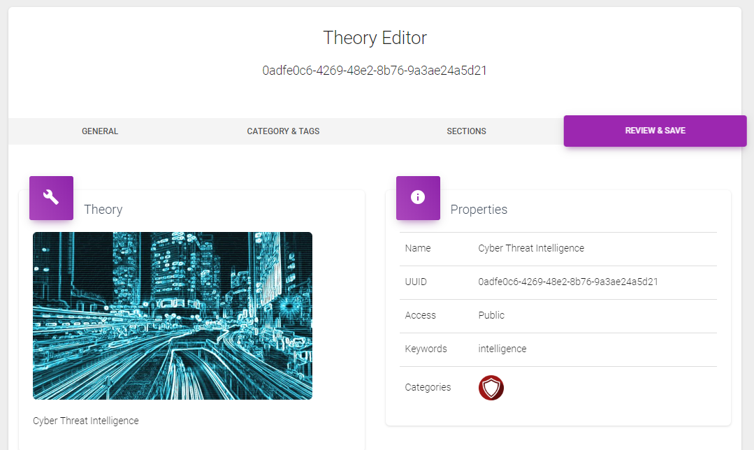 Theory Editor - Review & Save