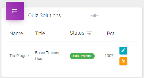 quiz solutions